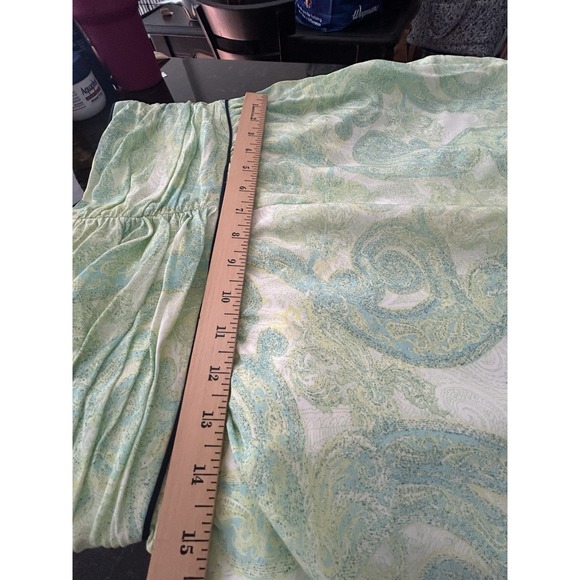 Sail to Sable STS Strapless Empire Silk Dress Green White Paisley Flowy Prom - Picture 10 of 14